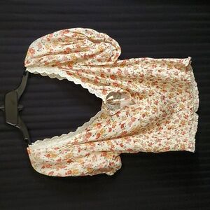 Stitch and Pine Smocked Eyelit neckline Top Size XL